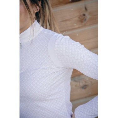 Polo de competição Sevilha Pénélope de mangas compridas Branco Polo de competição Sevilha Pénélope de mangas compridas Branco