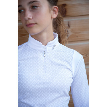 Polo de competição Sevilha Pénélope de mangas compridas Branco Polo de competição Sevilha Pénélope de mangas compridas Branco
