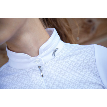 Polo de competição Sevilha Pénélope de mangas compridas Branco Polo de competição Sevilha Pénélope de mangas compridas Branco