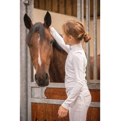 Pólo de competição Eden by PL Bruges Branco / fita azul branca vermelha Pólo de competição Eden by PL Bruges Branco / fita azul branca vermelha