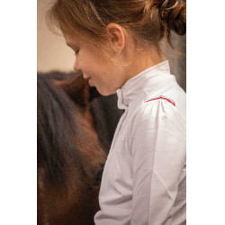 Pólo de competição Eden by PL Bruges Branco / fita azul branca vermelha Pólo de competição Eden by PL Bruges Branco / fita azul branca vermelha