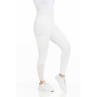 Calça Equithème Brigitte com fundo de silicone Branco Calça Equithème Brigitte com fundo de silicone Branco