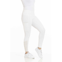Calça Equithème Brigitte com fundo de silicone Branco Calça Equithème Brigitte com fundo de silicone Branco