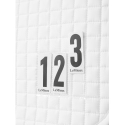 Tapis LeMieux de competição close contact square - algodão Branco com números Tapis LeMieux de competição close contact square - algodão Branco com números