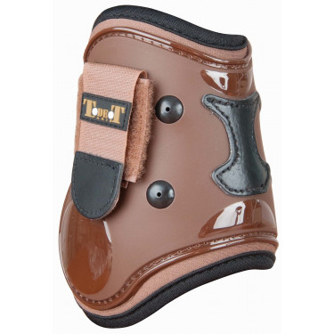 Protetores de boleto com concha e couro T de T Marrom / preto Castanho