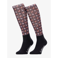 Meias Harlow Mini LeMieux Froostie Pônei estampadas Lhamas damson