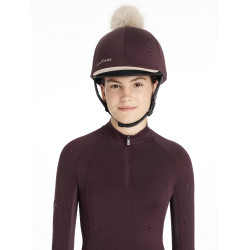 Gorro com pompom removível LeMieux Clássico Ameixa escura Violeta Gorro com pompom removível LeMieux Clássico Ameixa escura Violeta