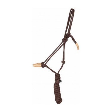 Cabezada etológica confortável + corda T de T Marrom / bege Castanho