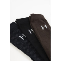 Meias Harcour Aiko pack de 3 Cacau / preto / tartan Meias Harcour Aiko pack de 3 Cacau / preto / tartan