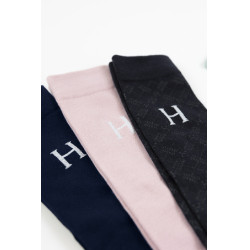 Meias Harcour Aiko pack de 3 Marinho / rosa-claro / tartã
