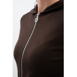 Casaco com fecho de malha Harcour Amelie Cacau Castanho Casaco com fecho de malha Harcour Amelie Cacau Castanho