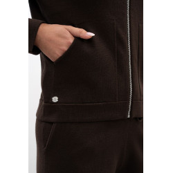 Casaco com fecho de malha Harcour Amelie Cacau Castanho Casaco com fecho de malha Harcour Amelie Cacau Castanho