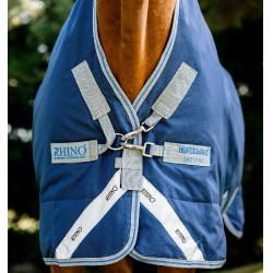 Capa Horseware Rhino Wug Turnout 0g Preto / cinza titânio / azul clássico Capa Horseware Rhino Wug Turnout 0g Preto / cinza titânio / azul clássico
