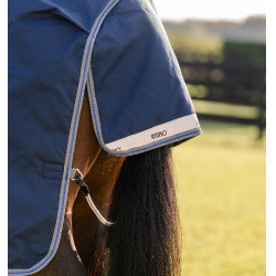 Capa Horseware Rhino Turnout 100g Preto / cinza titânio / azul clássico