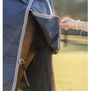 Capa Horseware Rhino Turnout 100g Preto / cinza titânio / azul clássico