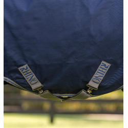 Capa Horseware Rhino Poney Turnout 250g VL Preto / cinza titânio / azul clássico