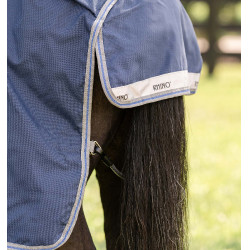 Capa Horseware Rhino Pônei Turnout 0g Preto / cinza titânio / azul clássico