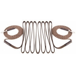 Rédeas longas T de T corda e cinta Castanho escuro / bege