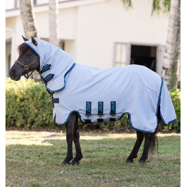 Capa Horseware com pescoço resistente a rasgos Amigo para mini Azul céu / marinho / azul elétrico Capa Horseware com pescoço resistente a rasgos Amigo para mini Azul céu / marinho / azul elétrico