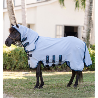 Capa Horseware com pescoço resistente a rasgos Amigo para mini Azul céu / marinho / azul elétrico Capa Horseware com pescoço resistente a rasgos Amigo para mini Azul céu / marinho / azul elétrico