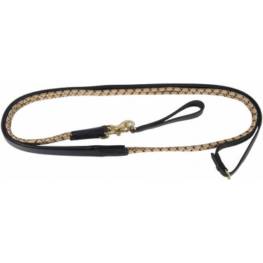 Rendas alemãs de corda e couro T de T Preto / bege Rendas alemãs de corda e couro T de T Preto / bege