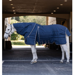 Cobre-pescoço de estábulo Horseware Rambo Optimo 200g Marinho / tempestade / cinza prateado Azul-marinho