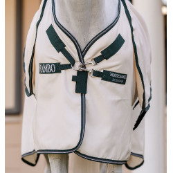 Cobertura integral Horseware Rambo hoody Pônei 0g Giz / verde caçador / prata Branco