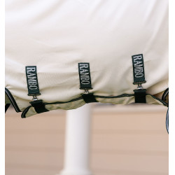 Cobertura integral Horseware Rambo hoody Pônei 0g Giz / verde caçador / prata Branco