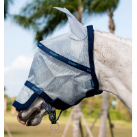Máscara anti-moscas Horseware Rambo Plus Azul céu / marinho / azul elétrico