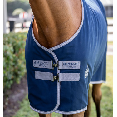Camisa de box Horseware Amigo Delphinium 0g Marinho / cinza titânio / prata Camisa de box Horseware Amigo Delphinium 0g Marinho / cinza titânio / prata