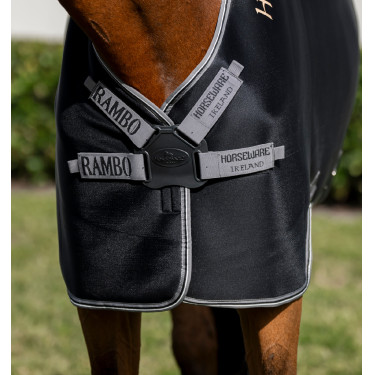 Camisa secante Horseware Rambo Airmax Cooler Disc Preto / tempestade / cinza prateado Camisa secante Horseware Rambo Airmax Cooler Disc Preto / tempestade / cinza prateado