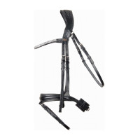 Cabeçada anatômica Hopper T de T com strass Preto / prata