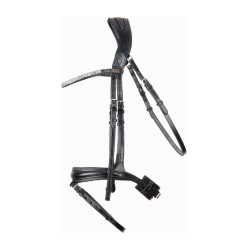 Cabeçada anatômica Hopper T de T com strass Preto / prata