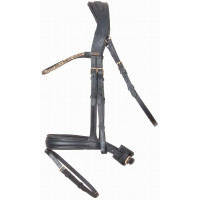 Cabeçada anatômica Hopper T de T com strass Castanho / prateado