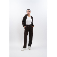 Calça de moletom de malha Harcour Andrea Cacau Castanho