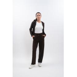 Calça de moletom de malha Harcour Andrea Cacau Castanho