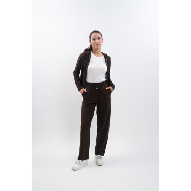 Calça de moletom de malha Harcour Andrea Cacau Castanho