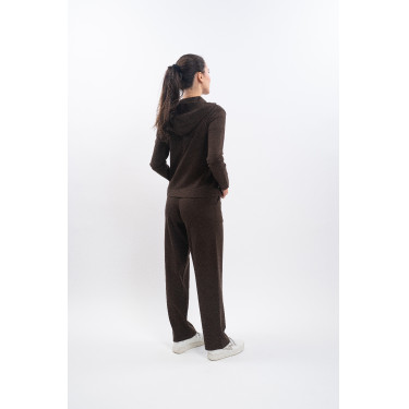 Calça de moletom de malha Harcour Andrea Cacau Castanho