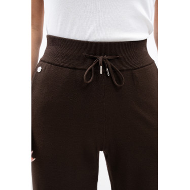Calça de moletom de malha Harcour Andrea Cacau Castanho