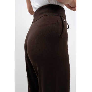 Calça de moletom de malha Harcour Andrea Cacau Castanho