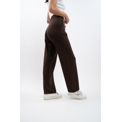 Calça de moletom de malha Harcour Andrea Cacau Castanho