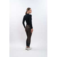 Calça polar de equitação Harcour Jaipur Cacau Castanho