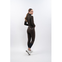 Calça polar de equitação Harcour Jaipur Cacau Castanho