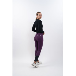 Calça polar de equitação Harcour Jaipur Figue Violeta