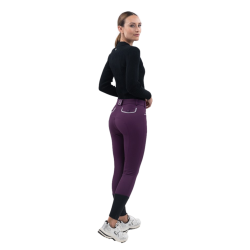 Calça polar de equitação Harcour Jaipur Figue Violeta
