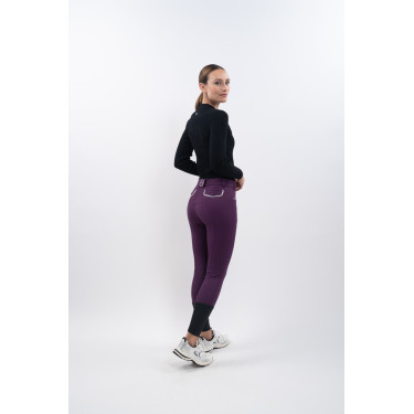 Calça polar de equitação Harcour Jaipur Figue Violeta