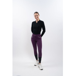 Calça polar de equitação Harcour Jaipur Figue Violeta