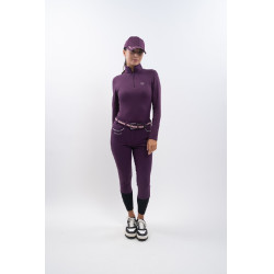 Calça polar de equitação Harcour Jaipur Figue Violeta