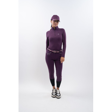 Calça polar de equitação Harcour Jaipur Figue Violeta