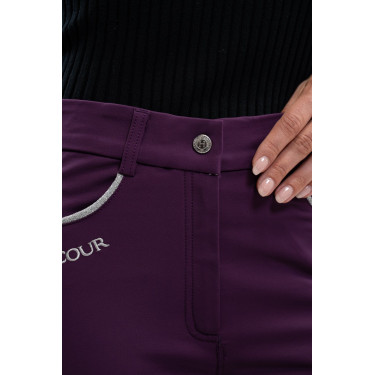 Calça polar de equitação Harcour Jaipur Figue Violeta